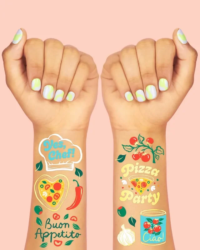 Pizza Party Tats – 72 Temporary Tattoos