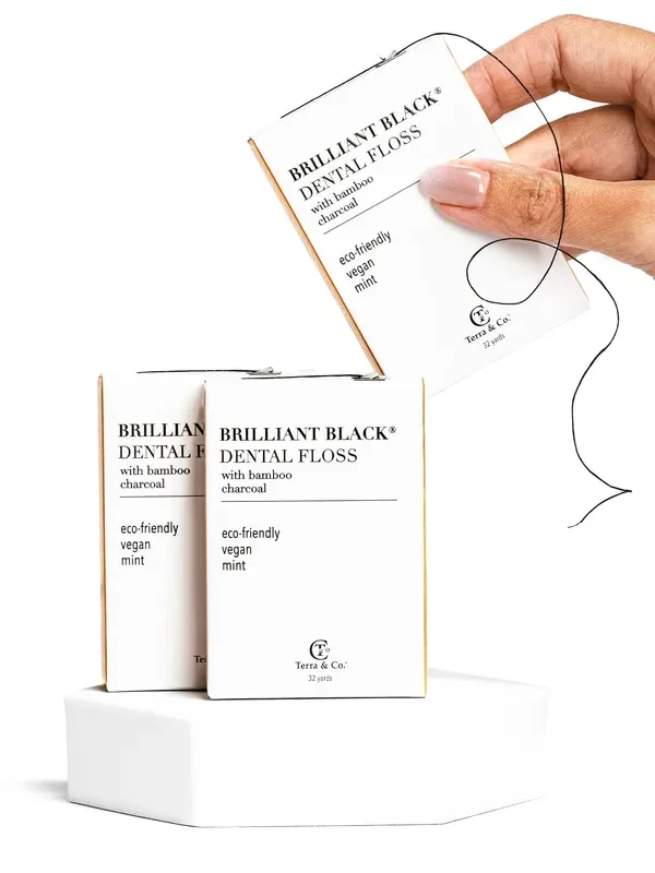 Plant-Based Dental Floss Trio – Vegan, Charcoal, Fluoride-Free | Terra & Co
