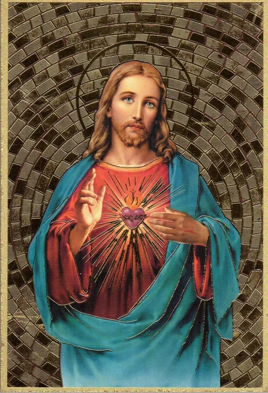 Plaque – Sacred Heart Wood Gold 15.5×10.5cm