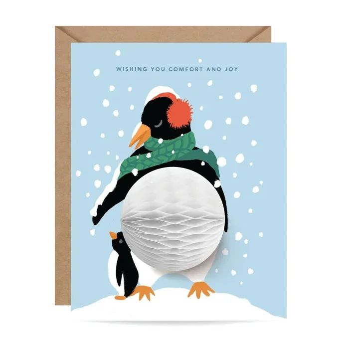 Pop-Up Penguin Holiday Greeting Card