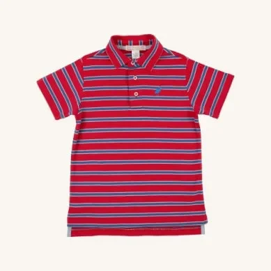 Prim and Proper Polo – Richmond Red Wood Boat Blue and Buckhead Blue Stripe/Wood Boat Blue