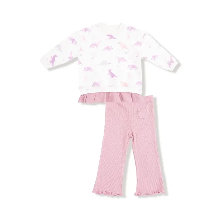 Pull Over Sweatshirt With Ruffle And Flare Pant