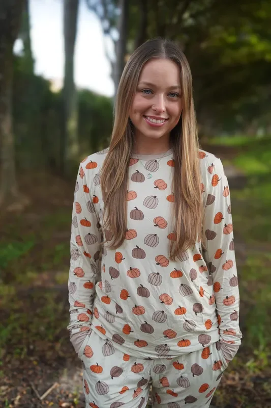 Pumpkins Beige (women’s Long Sleeve Pj)