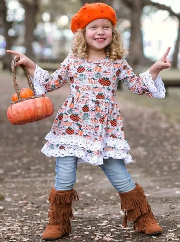 Pumpkins On My Mind Crochet Tiered Tunic