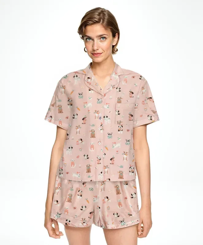 Puppy Egg Hunt (women’s Short Sleeve Pj) – Pink