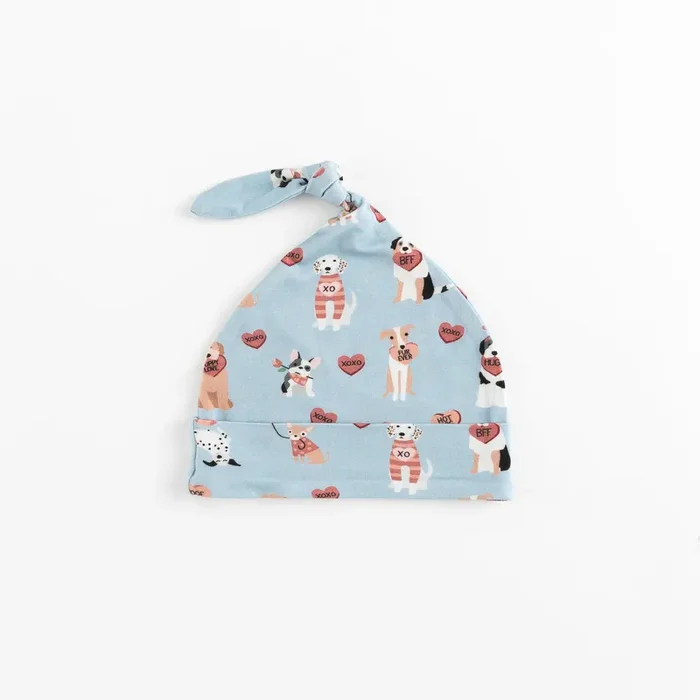 Pups & Kisses (knotted Hat) – Blue
