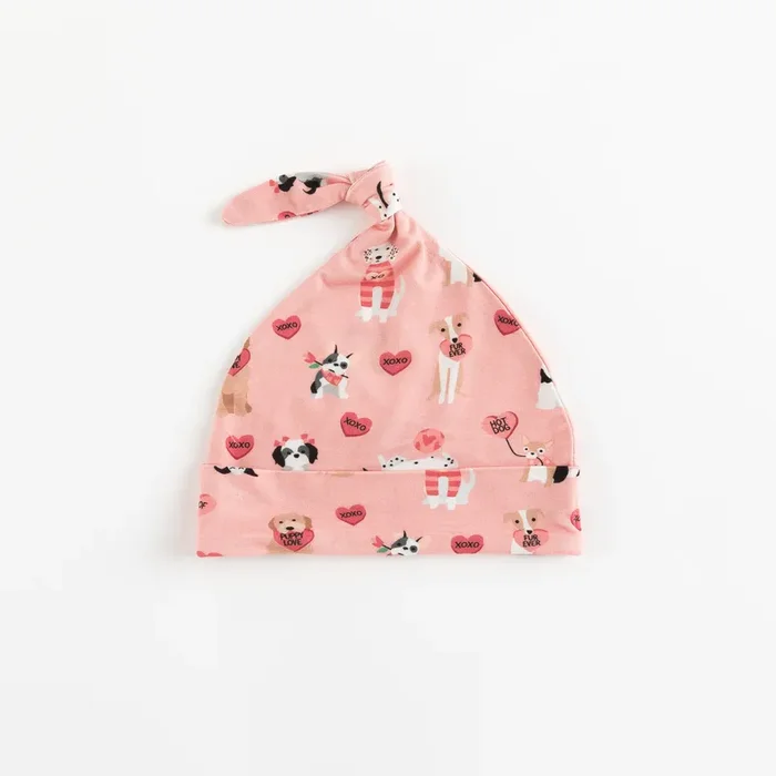 Pups & Kisses (knotted Hat) – Pink