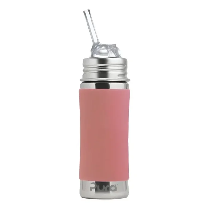 Pura Non-Insulated Kiddo Straw Cup w/ Sleeve – Rose