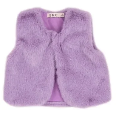 PURPLE ECO FUR VEST
