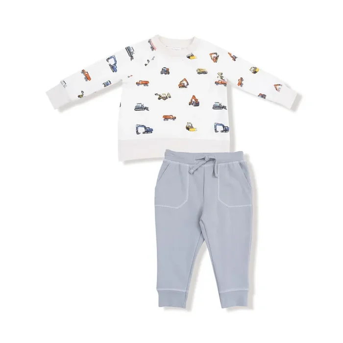 Raglan Sweatshirt & Jogger Set – Construction Vehicles
