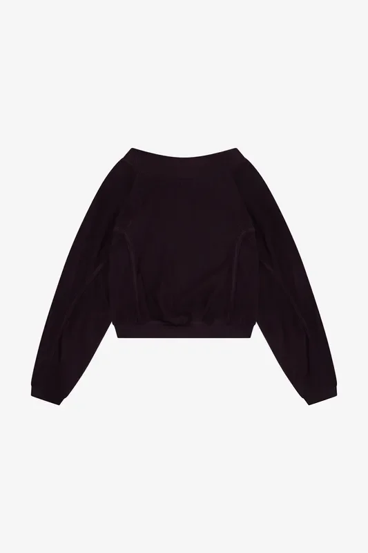 Rayon Ribbed Raglan Shirred Top