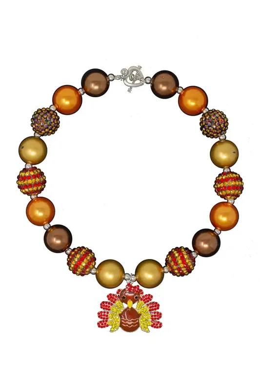 Red & Yellow Turkey Bubblegum Necklace