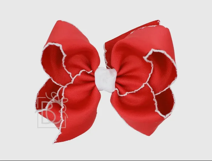 Red Crochet trim Bow