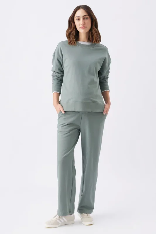Relaxed Straight Leg Umstands-Jogginghose salbei