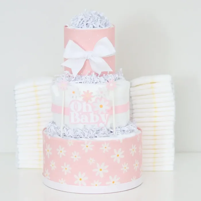 Retro Daisy Diaper Cake