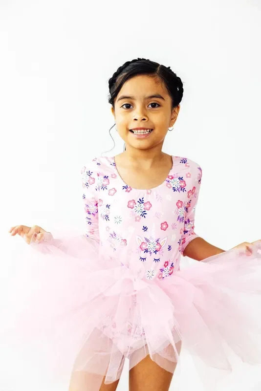 Retro Daydream 3/4 Sleeve Tutu Leotard