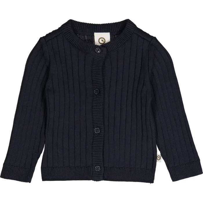 Ribbed Knit Cardigan – Night Blue