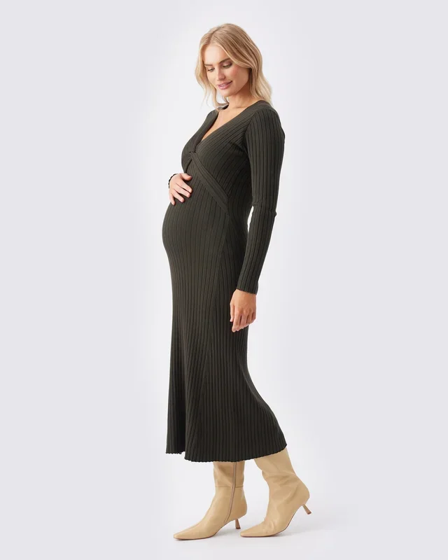Ripe Maternity Remi Sweater Knit Nursing Midi Dress