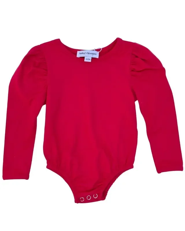 Rosalind Puff Long Sleeve Leotard – Red