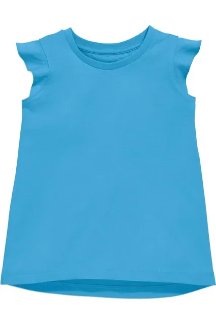 Ruffle Tee | Turquoise