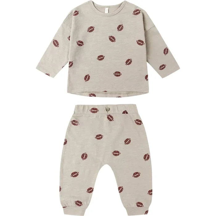 Rylee + Cru Long Sleeve Tee + Pant Set – Football