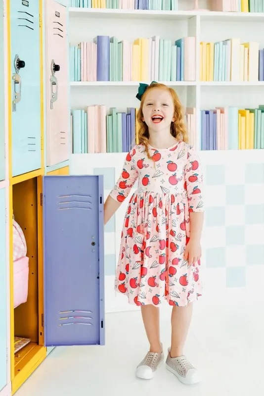 SALE Star Student 3/4 Sleeve Pocket Twirl Dress