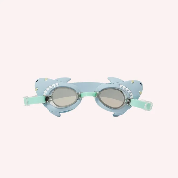 Salty the Shark Mini Swim Goggles – Aqua