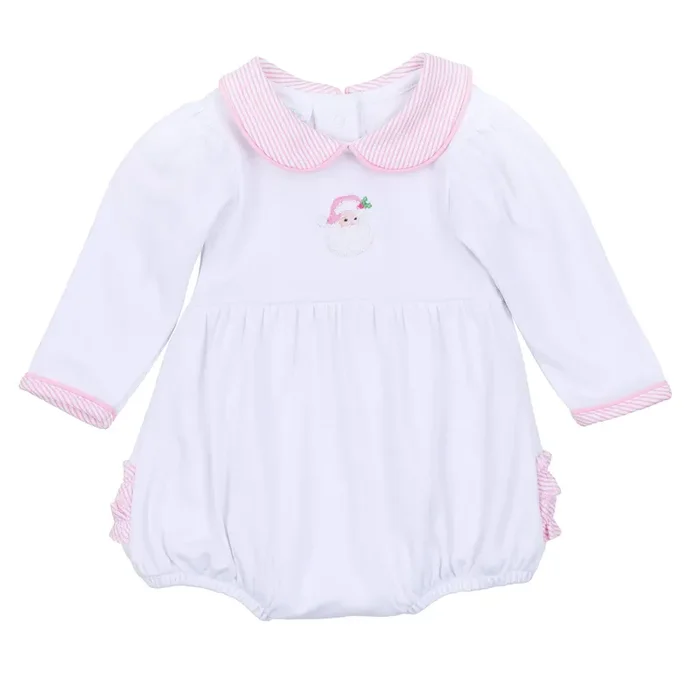 Santa Baby Collared Long Sleeve Bubble – Pink