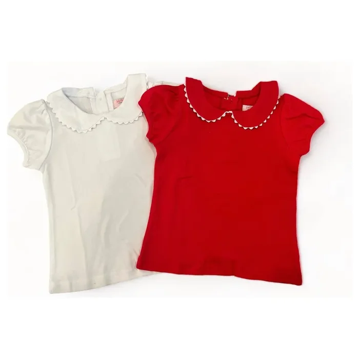 Scalloped collared Shirts-SS (COMBED COTTON)