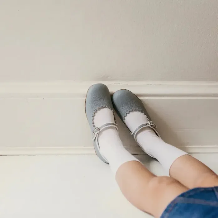 Scalloped Mary Jane – Pale Blue