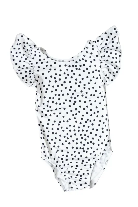 Scattered Dot S/s Flutter Sleeve Leotard