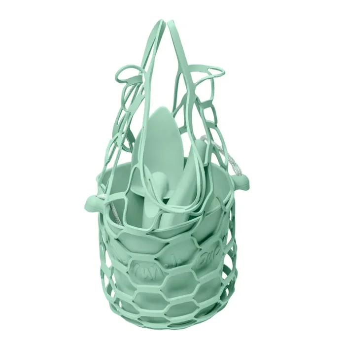 Scrunch – Beach Set – Bucket, Spade, Beach Bucket Bag Combo MINT GREEN