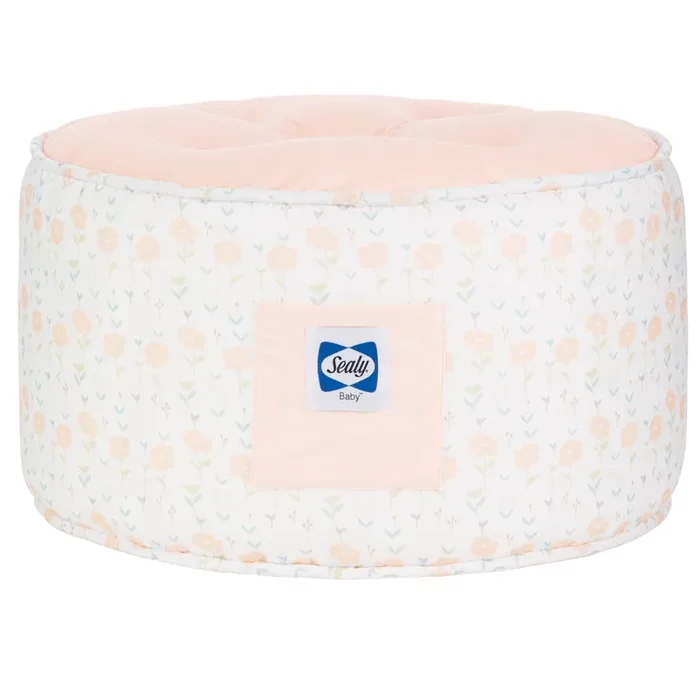 Sealy Pouf – Coral & Blossoms