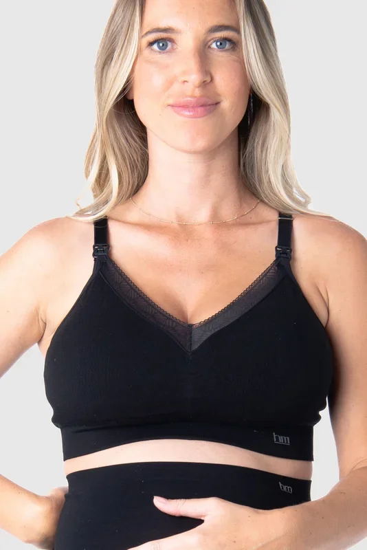 Seamless Full Cup Still BH mit Spitze schwarz