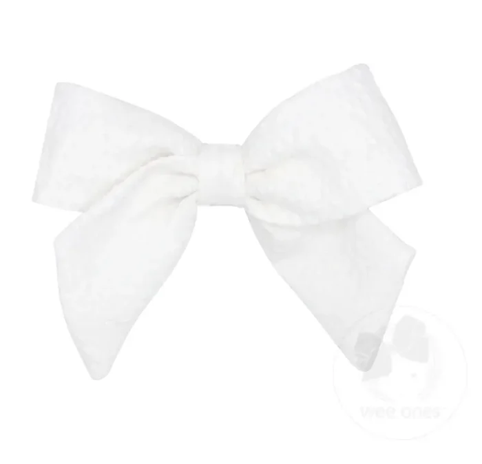 Seersucker Bowtie + Tails | White