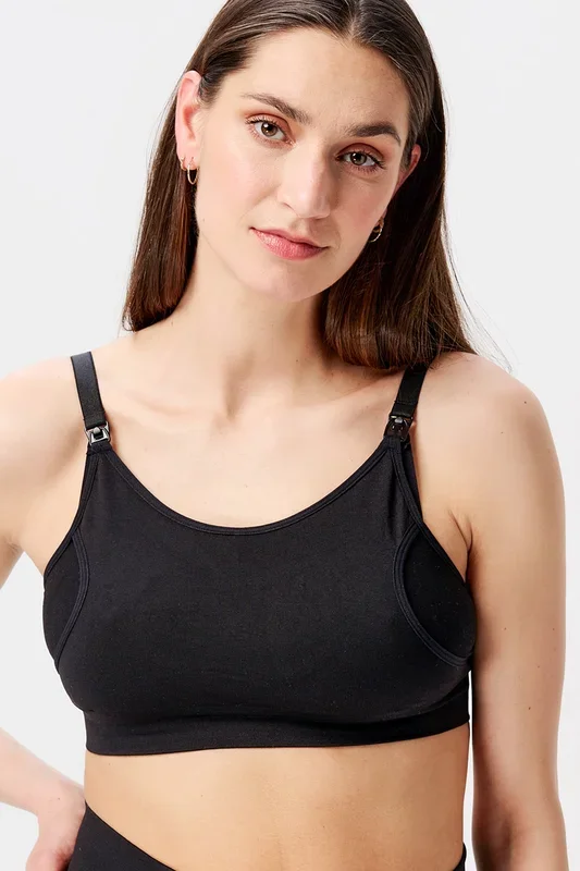 Sensil Seamless Pumping Breastfeeding Bra, Black