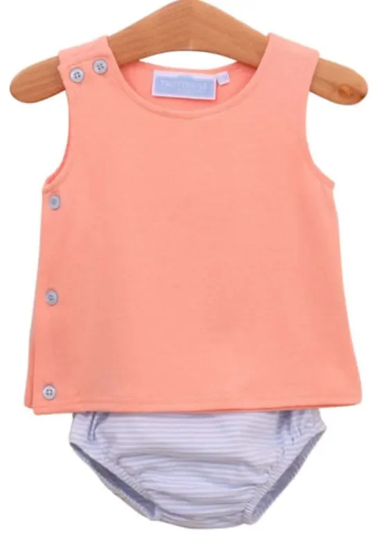 Shepherd Diaper Set | Lt Blue Stripe Coral