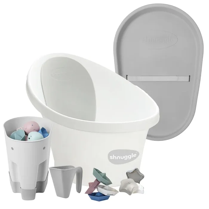 Shnuggle Bath & Change Bundle: Baby Bath & Changing Bundle + Accessories – 6-piece Set For Cozy Bath & Diaper Time