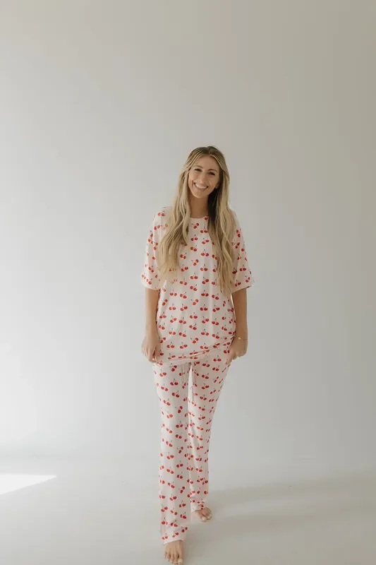 Short Sleeve Women’s Bamboo Pajamas | Cherry Orchard