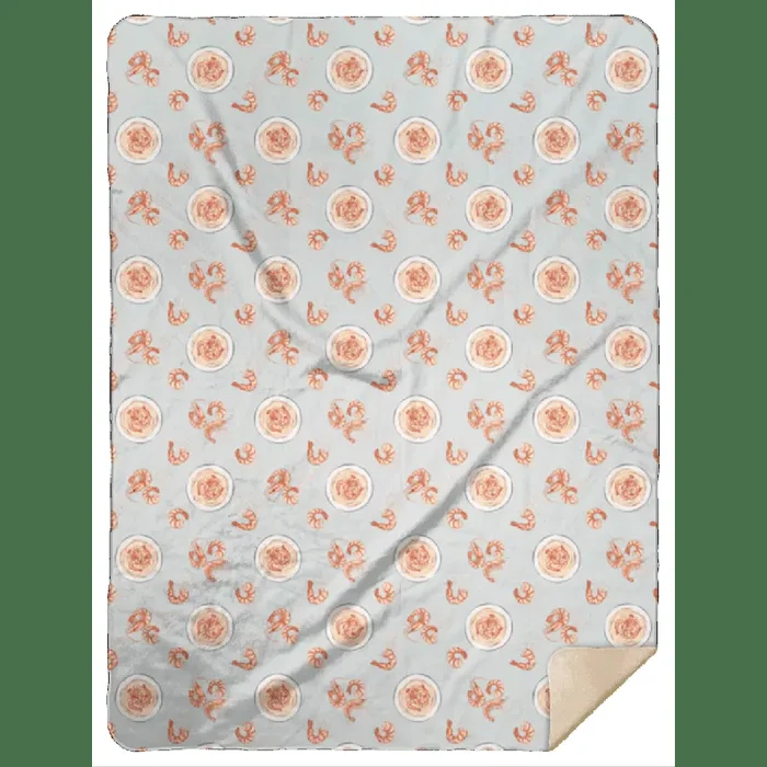 Shrimp & Grits Plush Throw Blanket 60×80