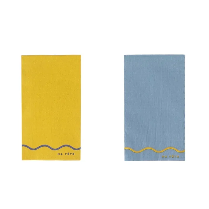Signature Napkins, Blue & Yellow (16)