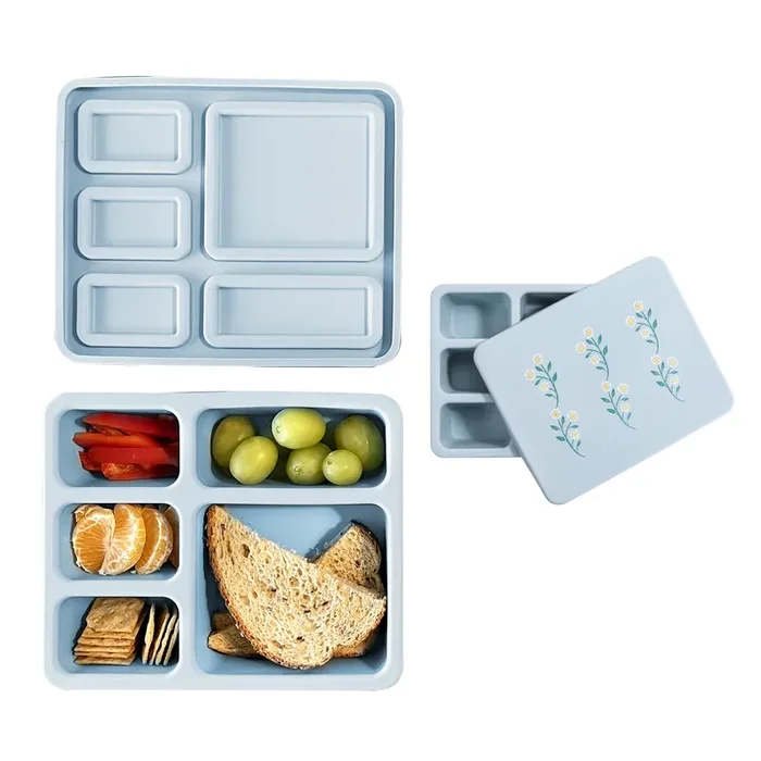 Silicone Bento Box Wildflower Chambray Blue