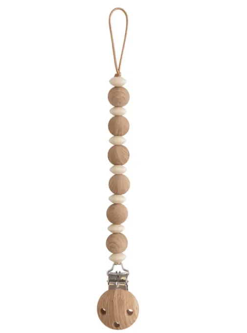 Silicone Pacifier Clip | Luna Faux Wood