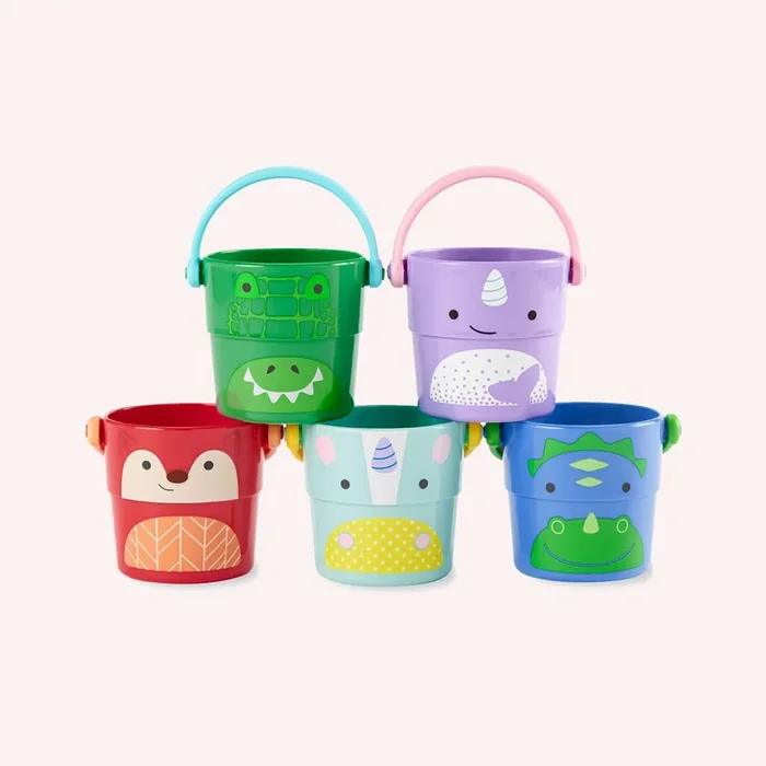 Skip Hop – Zoo Bath Stack & Pour Buckets – 5piece