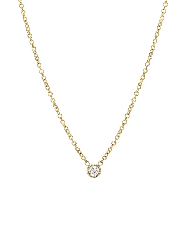 Small Bezel Diamond Necklace