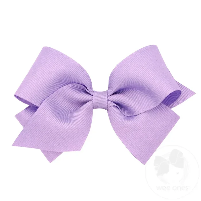 Small Classic Grosgrain Hair Bow- Light Orchid