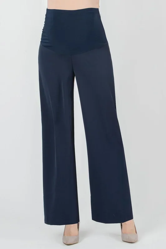 Smart casual maternity trousers wide leg navy