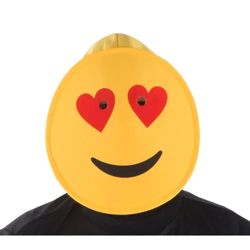 Smiling Hearts Emoji Mask – Adults