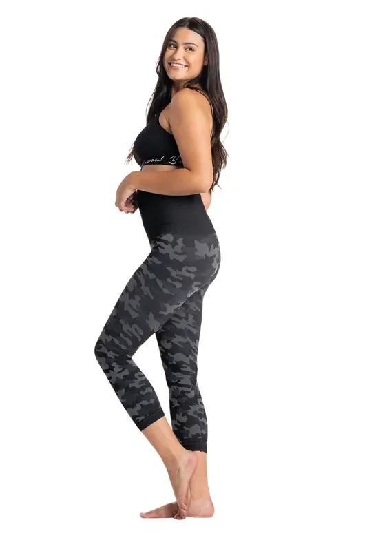 Snapback™ Postpartum Crop Leggings – Black Camo – Final Sale