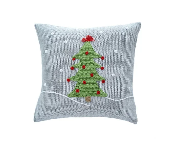 Snowy Christmas Tree 10 ” Pillow